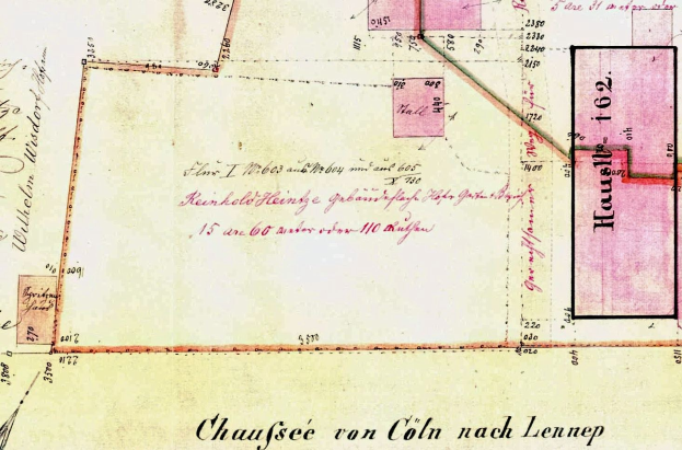 Alte detaillierte Karte von Leipzig, Deutschland, mit hervorgehobener Stelle mit Text und Zahlen unter Straßen, Gebäuden und Landmarken.